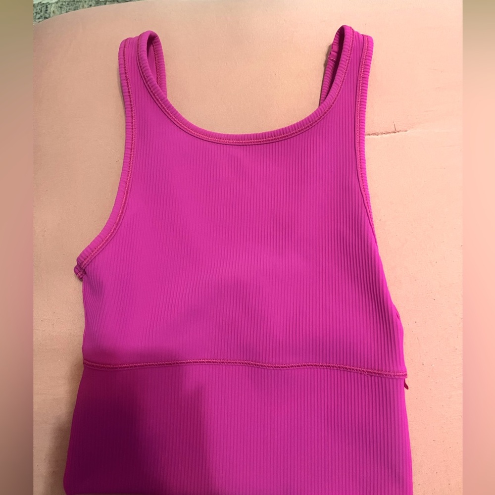 pink power pivot ribbed tank